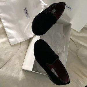 Dolce & Gabbana velvet kids slip on shoes